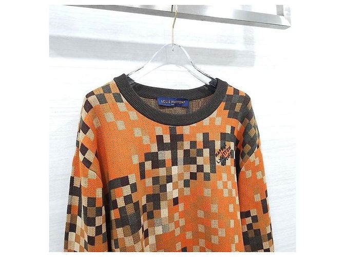 Louis Vuitton Jacquard-Strickpullover Rundhals Orange XL - Ansicht 3