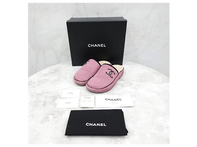 Chanel Mule in Suede e Montone Rosa - vista 14