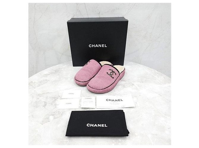 Chanel Mule in Suede e Montone Rosa - vista 7