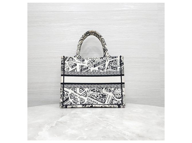 Dior Planned Paris Book Tote Small Tasche Weiß Schwarz - Ansicht 13