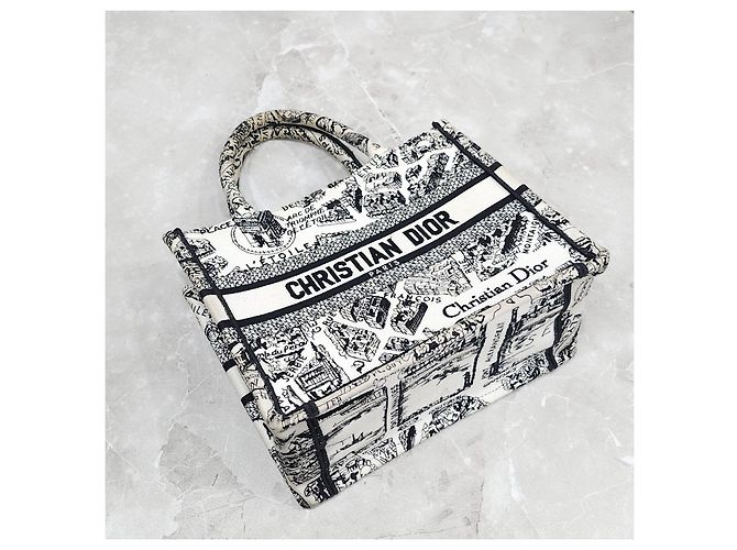 Dior Planned Paris Book Tote Small Tasche Weiß Schwarz - Ansicht 15