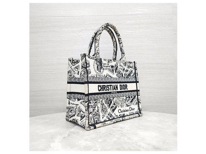 Dior Planned Paris Book Tote Small Tasche Weiß Schwarz - Ansicht 4