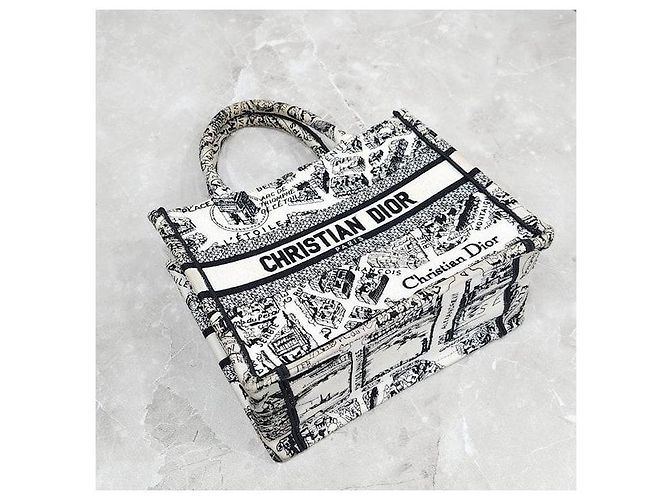 Dior Planned Paris Book Tote Small Tasche Weiß Schwarz - Ansicht 5