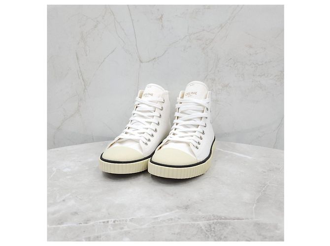 Céline Sneakers in tela tinta con lacci - vista 10