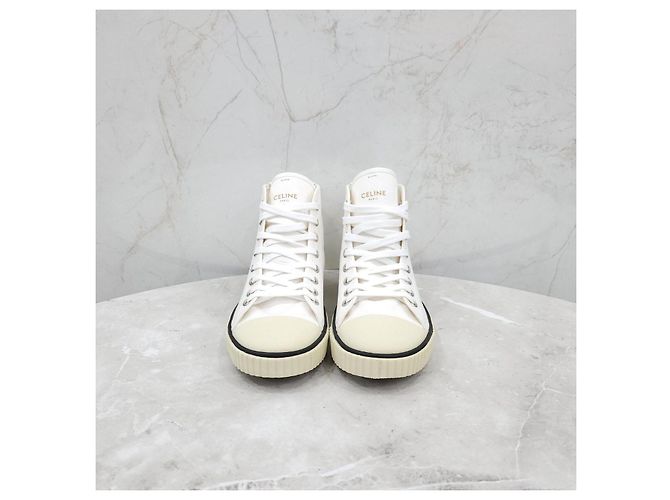 Céline Sneakers in tela tinta con lacci - vista 11