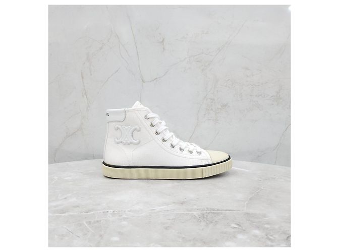 Céline Sneakers in tela tinta con lacci - vista 15