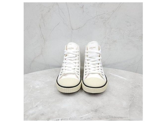 Céline Sneakers in tela tinta con lacci - vista 2