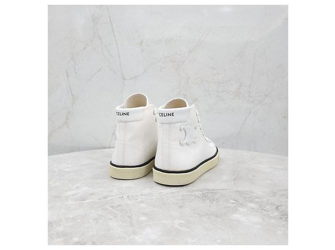 Céline Sneakers in tela tinta con lacci - vista 5