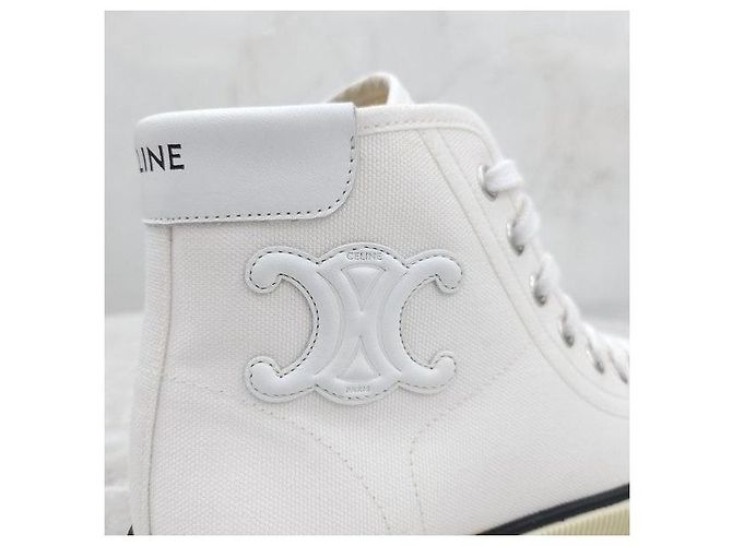 Céline Sneakers in tela tinta con lacci - vista 8