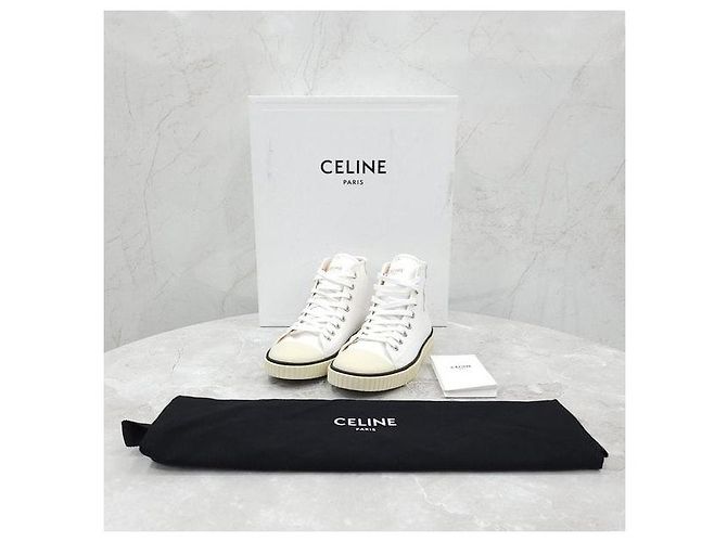 Céline Sneakers in tela tinta con lacci - vista 9