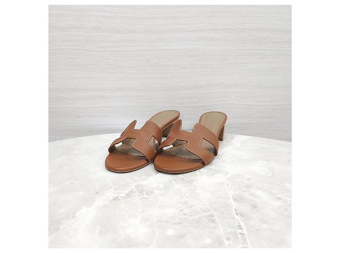 Hermès Oasis Sandalette mit Absatz Gold - Ansicht 7