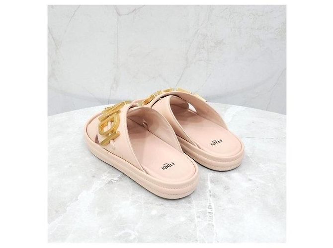 Fendi Sandali slide con logo in metallo grafico - vista 4