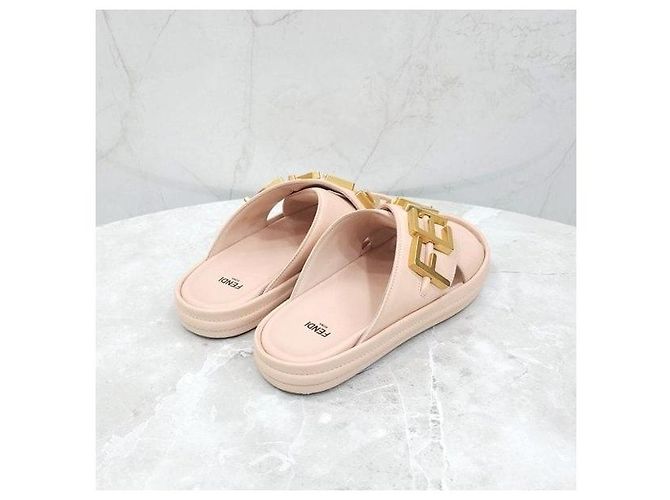 Fendi Sandali slide con logo in metallo grafico - vista 5