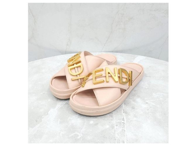 Fendi Sandali slide con logo in metallo grafico - vista 6