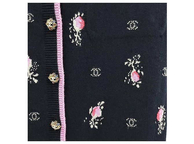 Chanel Cashmere-Strickrock mit Blumenmuster - Ansicht 10