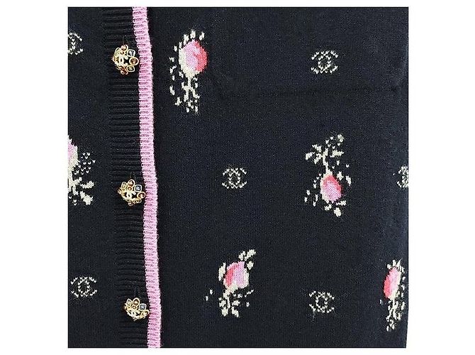 Chanel Cashmere-Strickrock mit Blumenmuster - Ansicht 4