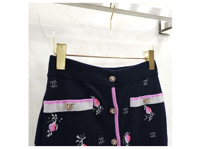 Chanel Cashmere-Strickrock mit Blumenmuster - Ansicht 9
