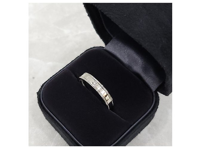 Tiffany & Co Diamond Together Double Milgrain Band Ring Platin Größe - Ansicht 11