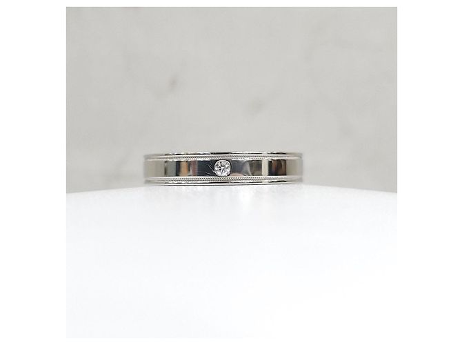 Tiffany & Co Diamond Together Double Milgrain Band Ring Platin Größe - Ansicht 7