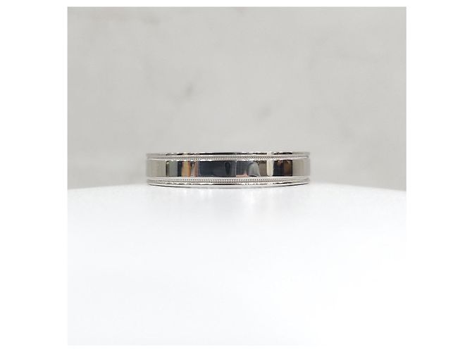 Tiffany & Co Diamond Together Double Milgrain Band Ring Platin Größe - Ansicht 8