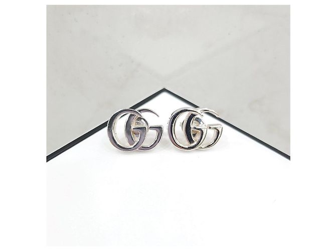 Gucci Orecchini a bottone GG Marmont - vista 10