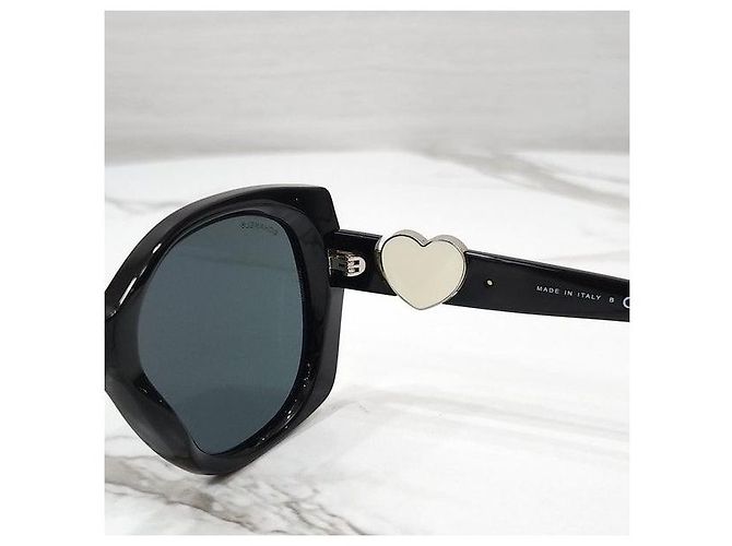 Chanel Occhiali da sole Heart CC Logo Black - vista 6