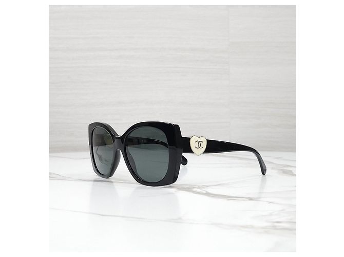 Chanel Occhiali da sole Heart CC Logo Black - vista 9