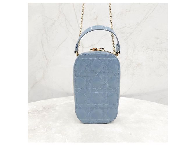 Borsa a catena porta monete e telefono Lady Dior Cloud Blue - vista 10