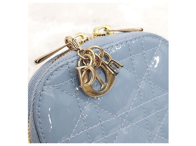 Borsa a catena porta monete e telefono Lady Dior Cloud Blue - vista 14