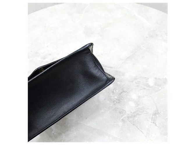 Prada Borsa a spalla a busta con catena in pelle Saffiano con logo Triangle - vista 6