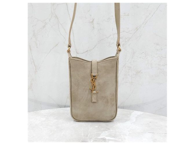 Autre Marque Borsa crossbody pouch verticale in camoscio - vista 12