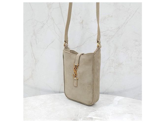 Autre Marque Borsa crossbody pouch verticale in camoscio - vista 13