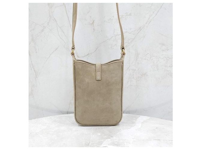 Autre Marque Borsa crossbody pouch verticale in camoscio - vista 14