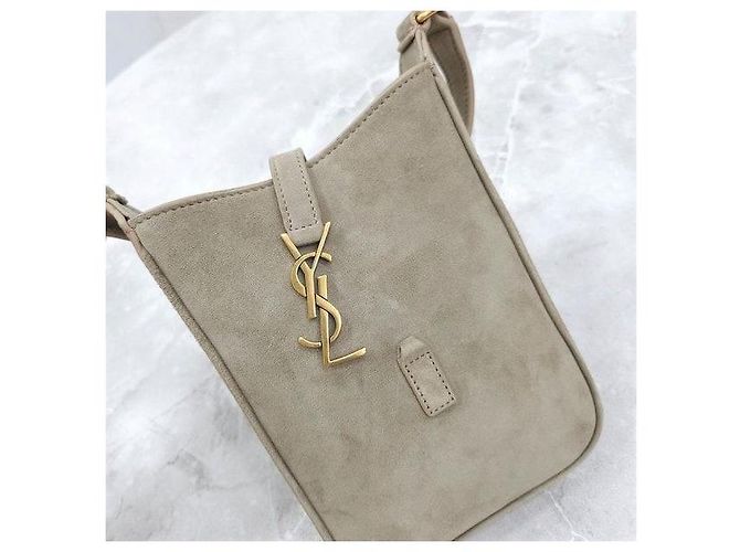 Autre Marque Borsa crossbody pouch verticale in camoscio - vista 6
