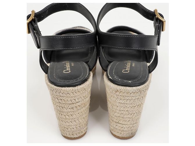 Décolleté con zeppa Dior DWEY marrone jacquard - vista 10