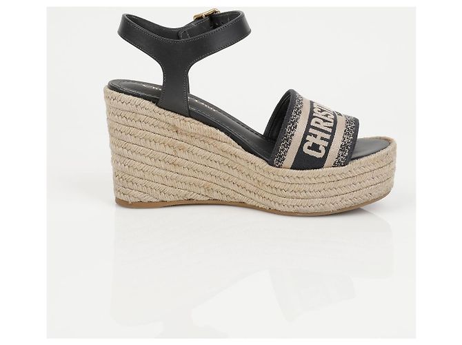 Décolleté con zeppa Dior DWEY marrone jacquard - vista 12