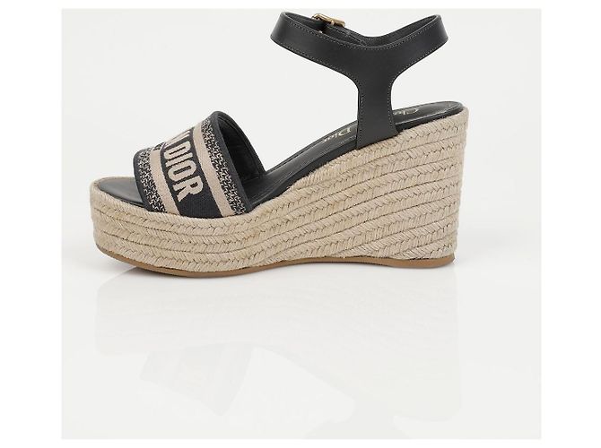 Décolleté con zeppa Dior DWEY marrone jacquard - vista 13