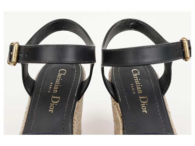 Décolleté con zeppa Dior DWEY marrone jacquard - vista 6