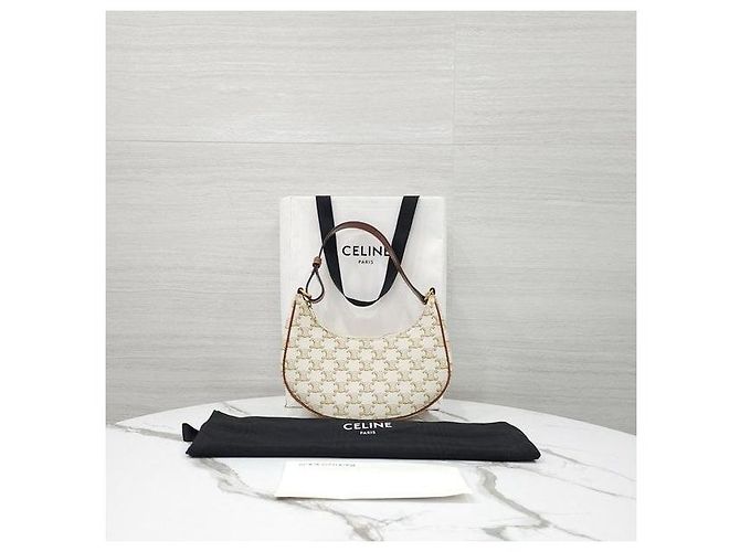 Céline Borsa Tote Media in Jacquard Ricamato - vista 10