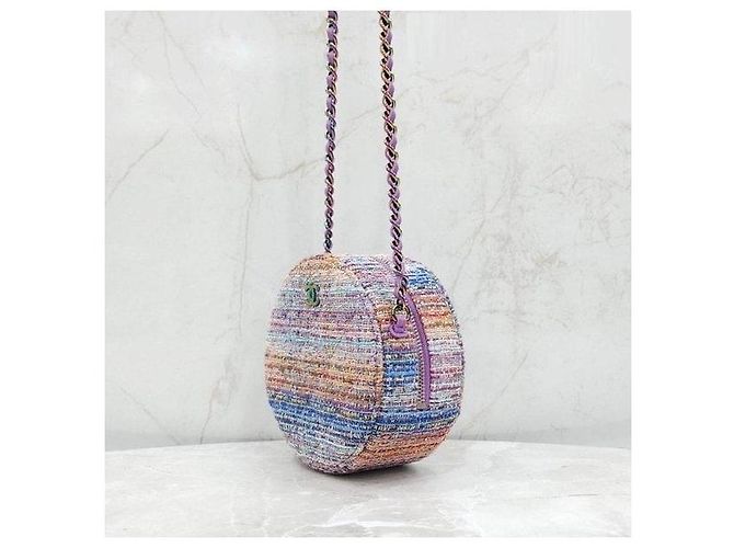 Chanel Multicolor Tweed Rundtasche mit Kette - Ansicht 2