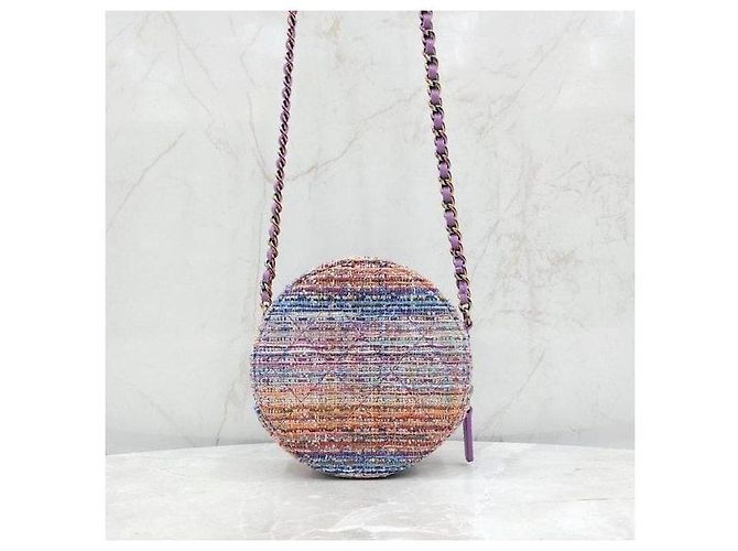 Chanel Multicolor Tweed Rundtasche mit Kette - Ansicht 3