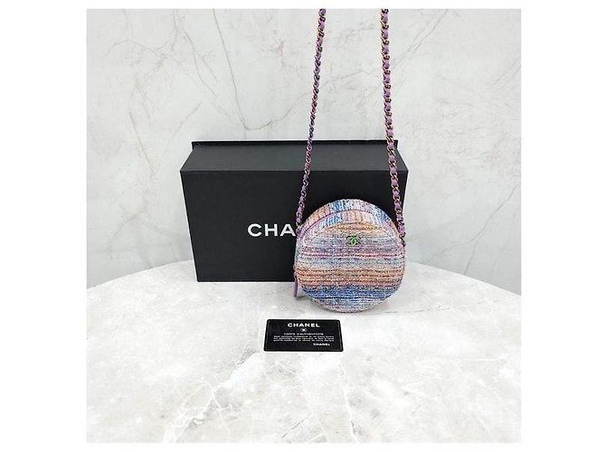 Chanel Multicolor Tweed Rundtasche mit Kette - Ansicht 8