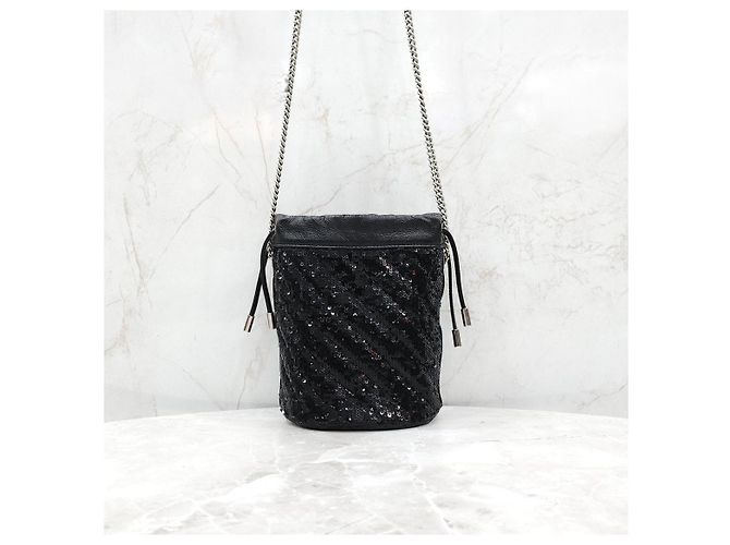 Gucci Sequin Black Chain Bucket Bag - Ansicht 12