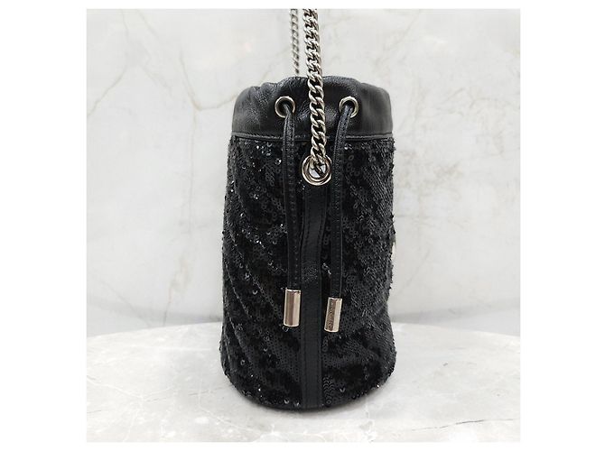 Gucci Sequin Black Chain Bucket Bag - Ansicht 14