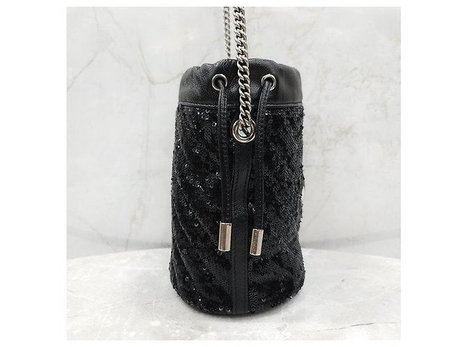 Gucci Sequin Black Chain Bucket Bag - Ansicht 5