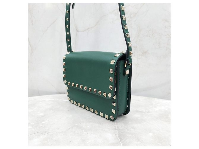 Valentino Borsa crossbody Rockstud verde - vista 10