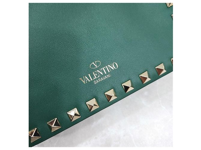 Valentino Borsa crossbody Rockstud verde - vista 13