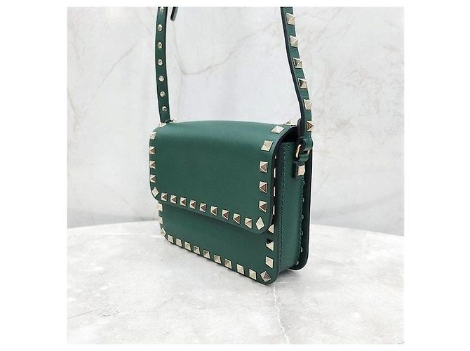Valentino Borsa crossbody Rockstud verde - vista 2