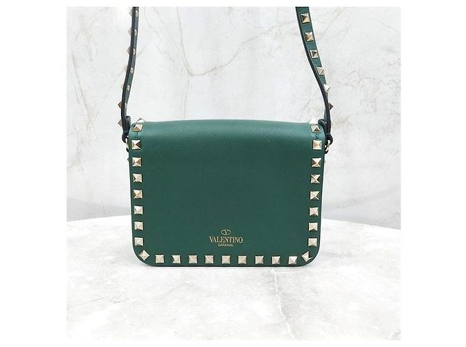 Valentino Borsa crossbody Rockstud verde - vista 3