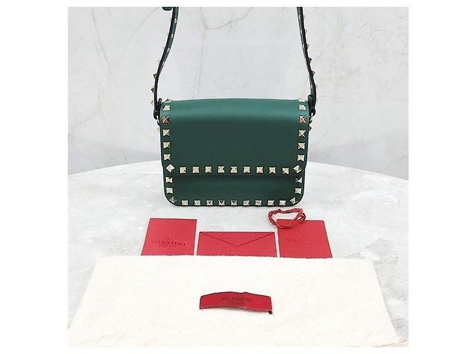 Valentino Borsa crossbody Rockstud verde - vista 8